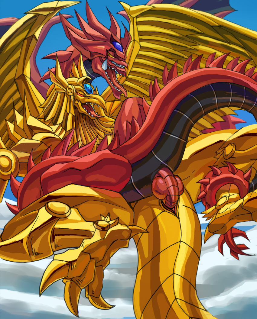 ahe_gao bakulover double_mouth dragon erection male male/ambiguous monster multi_mouth penetration penis saint_dragon_of_osiris scalie sellon sex sky_dragon_of_osiris slifer_the_sky_dragon winged_dragon_of_ra yu-gi-oh!