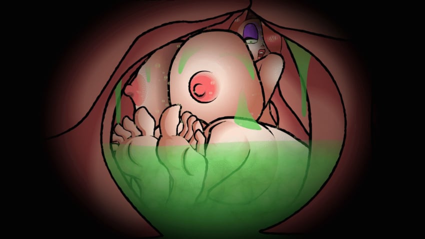 animated babyfat cartoony digestion female female_focus female_only female_prey ffsiwli_(artist) internal_view jessica_rabbit stomach stomach_acid vore zoey_dardana