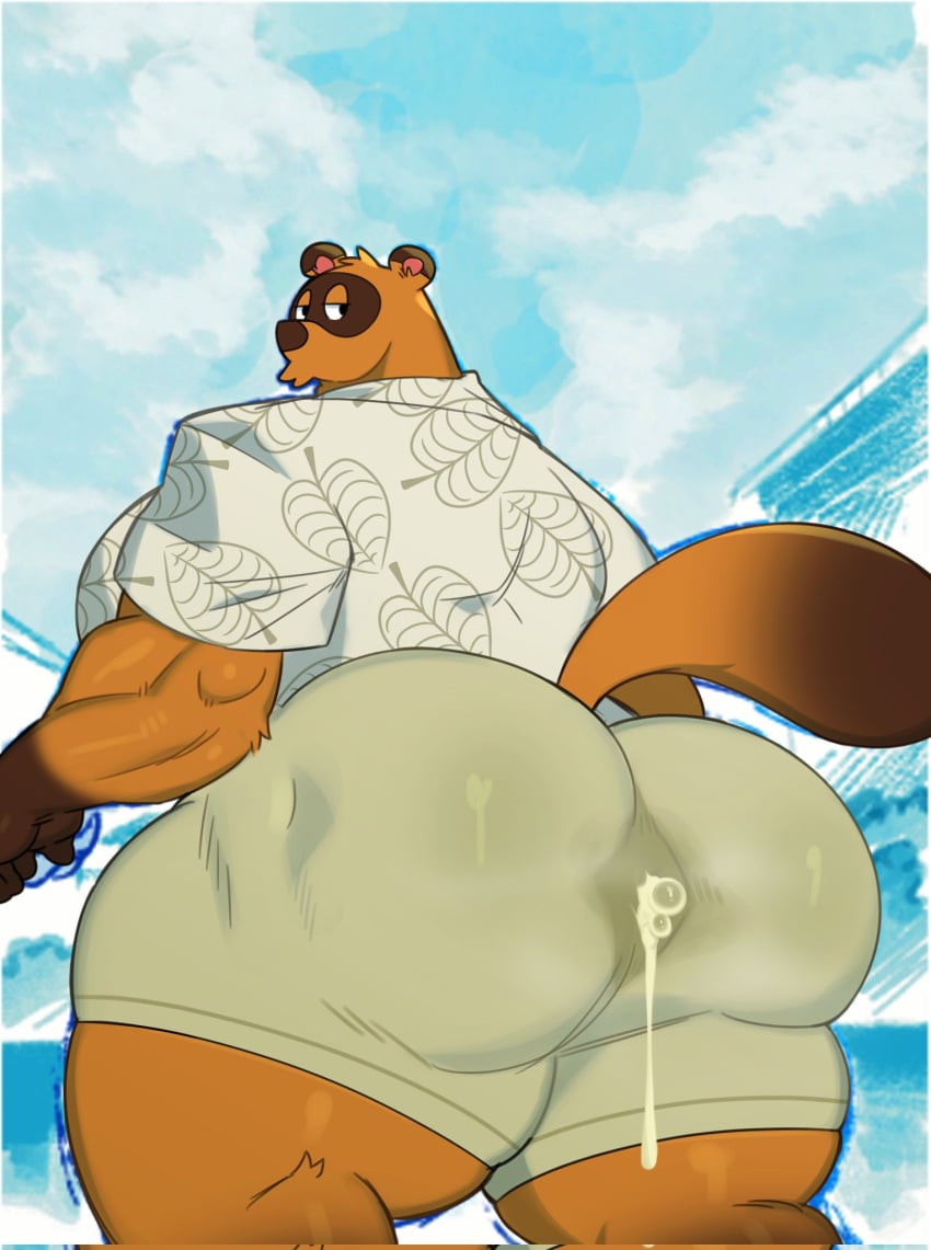 2024 after_sex aloha_shirt animal_crossing anthro anus anus_outline ass barazoku big_butt big_muscles bodily_fluids bottomwear bubble_butt canid canine clothed clothing cloud collaboration cum cum_from_ass cum_in_ass cum_in_clothing cum_inside cum_through_clothing day fur furryonline1 genital_fluids hi_res huge_butt huge_muscles huge_thighs leaking_cum looking_back male mammal meejikom muscular muscular_anthro muscular_male narrowed_eyes nintendo outside pattern_clothing pattern_shirt pattern_topwear presenting presenting_hindquarters raccoon_dog rear_view shirt shorts sky solo sweat sweat_stain tanuki thick_thighs tight_bottomwear tight_clothing tight_shorts tom_nook_(animal_crossing) topwear tuft wet wet_clothing