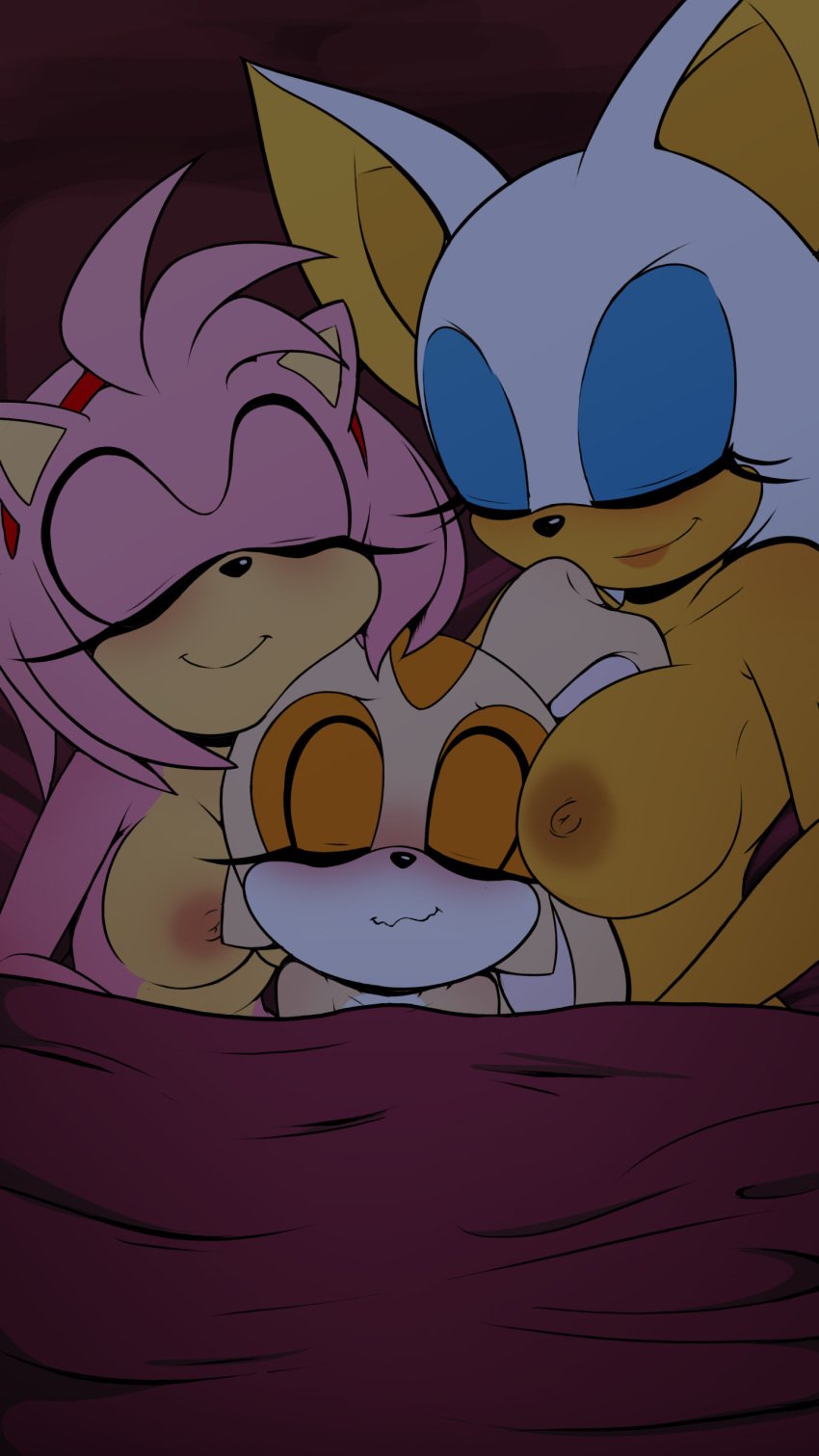 age_difference amy_rose bat_girl bunny_girl comic cream&rsquo;s_sleepover_(comic) cream_the_rabbit furry furry_female furry_only goth_reaper rouge_the_bat sega sleepover sonic_(series) sonic_the_hedgehog_(series) wings yuri