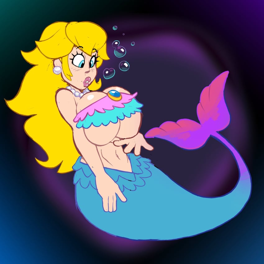 1girls 2024 2d 2d_(artwork) barely_contained barely_contained_breasts big_breasts blonde_hair blue_eyes breasts color female huge_breasts lips lipstick long_hair make_up makeup mario_(series) mermaid mermaid_girl mermaid_peach mermaid_tail monamania necklace nintendo pink_lips pink_lipstick princess_peach princess_peach:_showtime! shiny_breasts shiny_skin solo solo_female underwater white_skin white_skinned_female yellow_hair