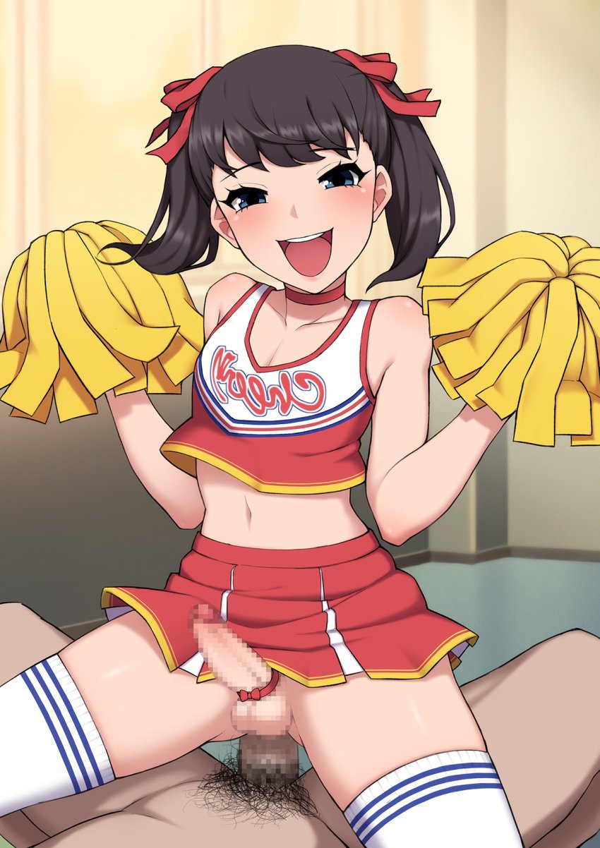 1femboy 2boys ahe_gao anal anal_sex androgynous artist_cg ayu/ayumu_shiratori black_hair bottomless censored cheerleader cheerleader_outfit cheerleader_uniform cowgirl_position crossdressing erection femboy feminine_male girly happy happy_sex josou_mesu_ochi_fuuki_iin_kiyoku_tadashii_mohansei_ga_inran_bitch_ni_ochiru_made looking_at_viewer male male_cheerleader male_only mosaic_censoring penis penis_ribbon pom_poms riding_penis sex sitting sitting_on_penis skirt smile stockings trap twintails wataya_2 yaoi