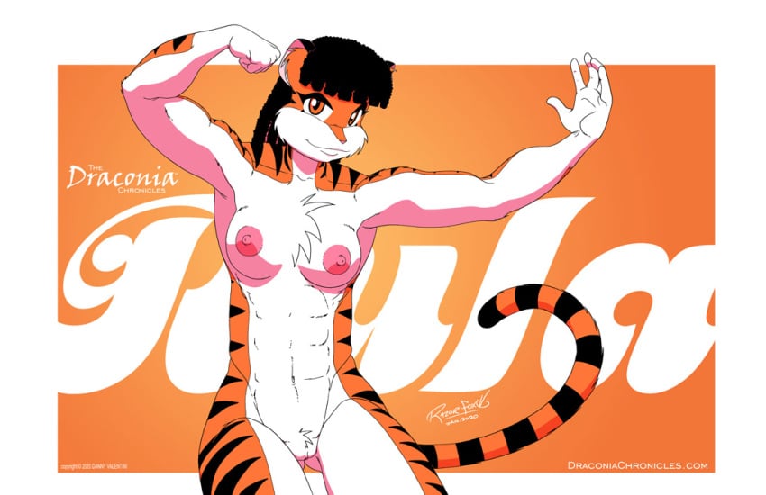 abs anthro breasts draconia_chronicles dreadlocks felid female female_focus female_only flexing looking_at_viewer mammal nipples nude original original_character pantherine pussy razorfox rula_(razorfox) solo tiger tigress_(disambiguation) webcomic