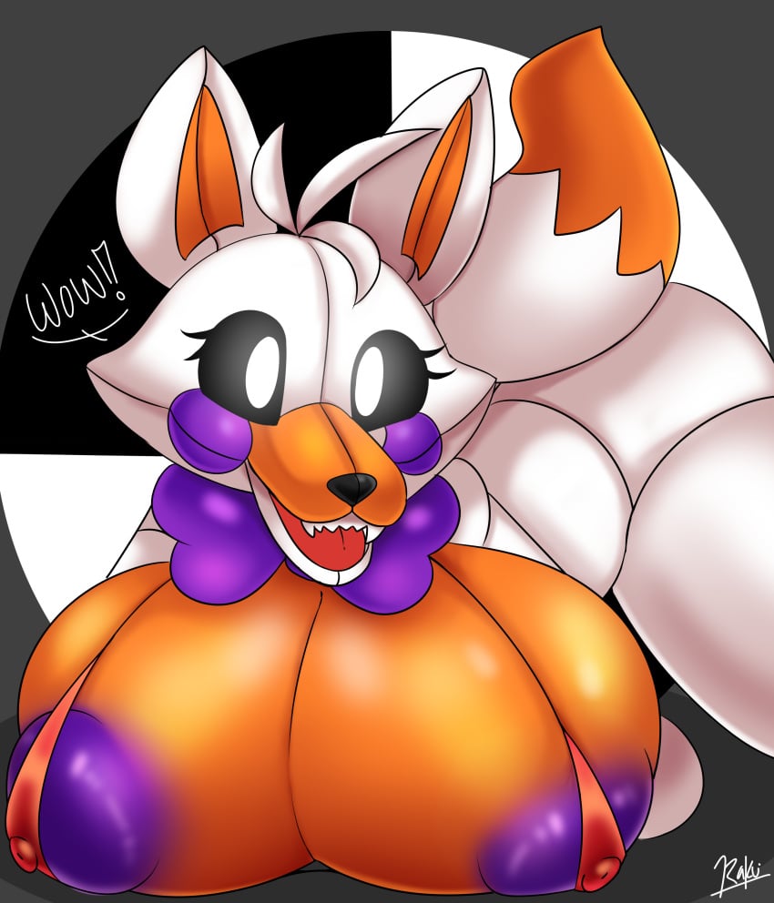 1girls 2020 absurd_res alternate_version_available animatronic anthro areola_slip areolae big_breasts bikini black_nose black_sclera bowtie breasts canid canine canis cheeks clothing female five_nights_at_freddy's five_nights_at_freddy's_world fox hi_res huge_breasts lolbit_(fnaf) looking_at_viewer machine mammal nic-m-lyc nipples open_mouth partially_clothed purple_areola purple_bowtie purple_nipples robot sharp_teeth sister_location smile solo swimwear tail tongue two_tone_body two_tone_tail video_games white_body