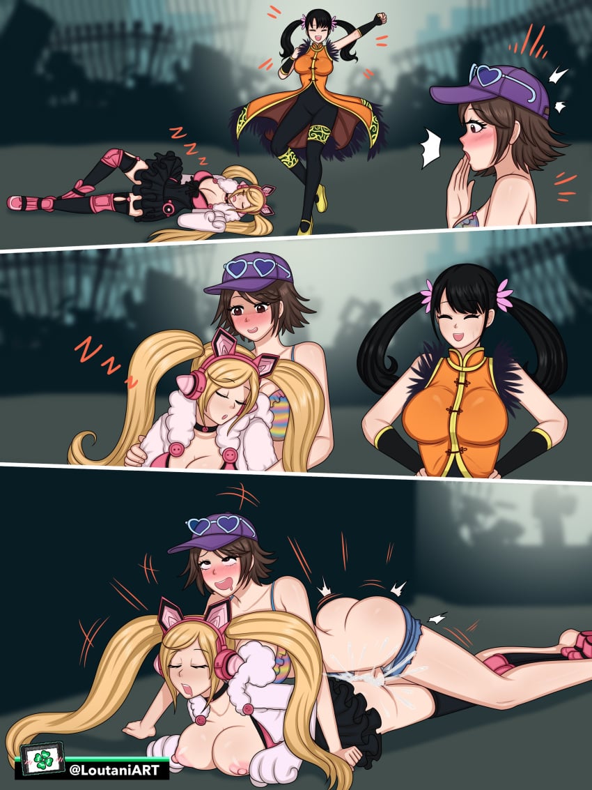 1futa 2girls anal_sex asian_futanari big_breasts blonde_hair clothed_sex functionally_nude futa_on_female futanari ling_xiaoyu loutaniart lucky_chloe miharu_hirano namco nude nude_female public public_sex rape sex sleep_molestation sleeping stealth_sex tagme tekken tekken_7