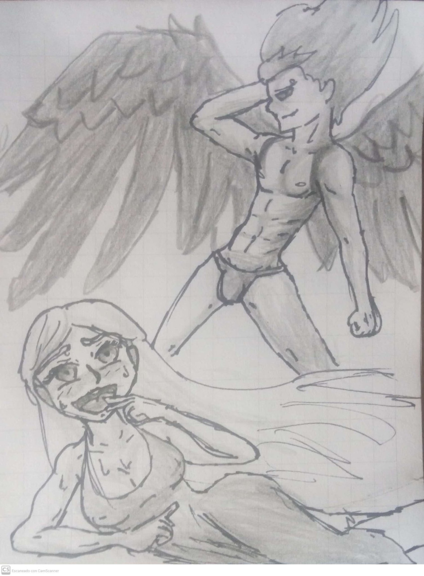 angel_wings destripando_la_historia feathered_wings female male mythology sketch zeus zeus_(destripando_la_historia)