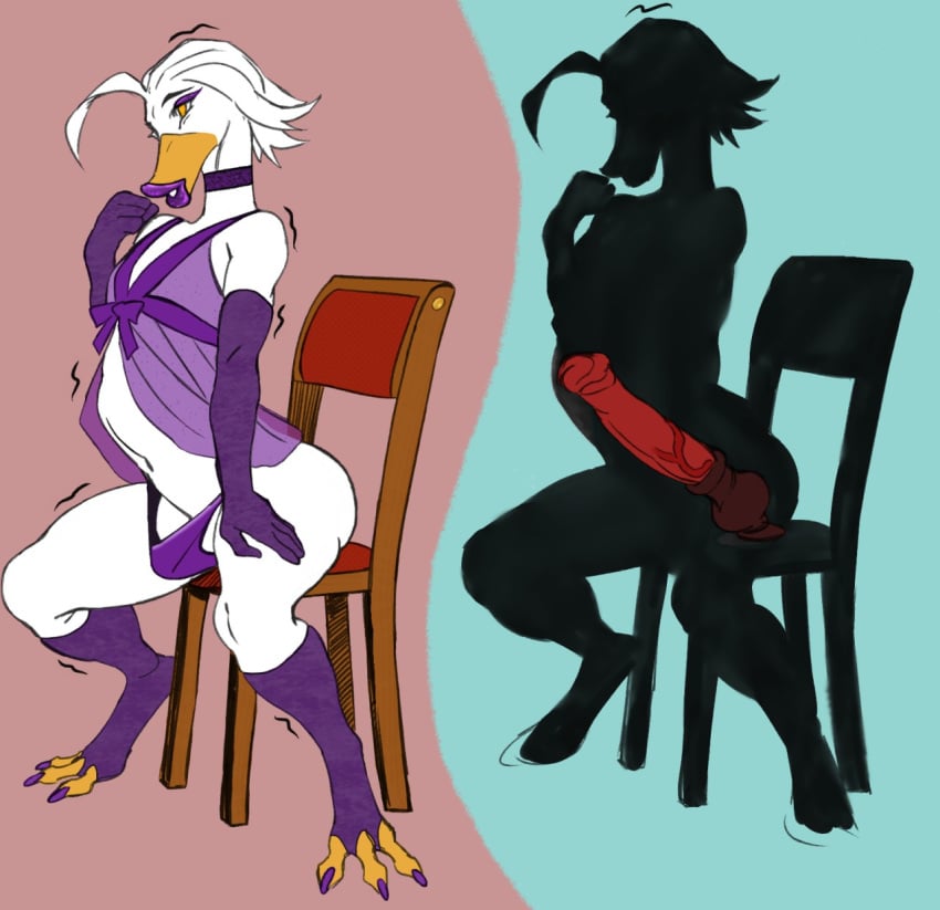 1boy aducksomewhere anatid anseriform anthro avian big_ass big_butt bird bulge camisole chair chemise choker clothing crossdressing dildo dildo_chair dildo_in_ass dildo_sitting duck ducky_(aducksomewhere) equine_dildo equine_penis erect_penis erection erection_in_panties erection_under_clothes erection_under_clothing eyelashes eyeshadow feathers footwear furry girly gloves hair horse_dildo horse_penis horsecock horsecock_dildo internal internal_view jeej_oh jijis-waifus kneehighs kneesocks legs lingerie lips lipstick long_gloves makeup male male_only mfa midriff neckwear nightgown painted_toenails panties seductive sfh shaking sissy sitting sitting_on_chair sitting_on_dildo solo ssfh stomach_bulge stomach_deformation thick_lips thick_thighs thong trap trembling underwear white_body white_feathers white_fur wide_hips yellow_eyes