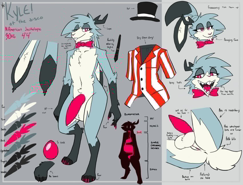 anthro antlers anus ass balls bow_tie buckteeth clothing cuntboy digital_media_(artwork) egg english_text erection eyelashes femboy fluffy fluffy_tail full-package_cuntboy fur genitals hair herm hermaphrodite hi_res horn intersex jackalope kyle_(topazknight) lagomorph leporid long_ears love_handles male maleherm mammal model_sheet multi_genitalia nude nude_anthro nude_male open_mouth penis pupils pussy rabbit rabbit_ears red_eyes red_pupils solo standing stylus tail tapering_penis teeth text thick_penis thigh_gap topazknight tuft wide_hips