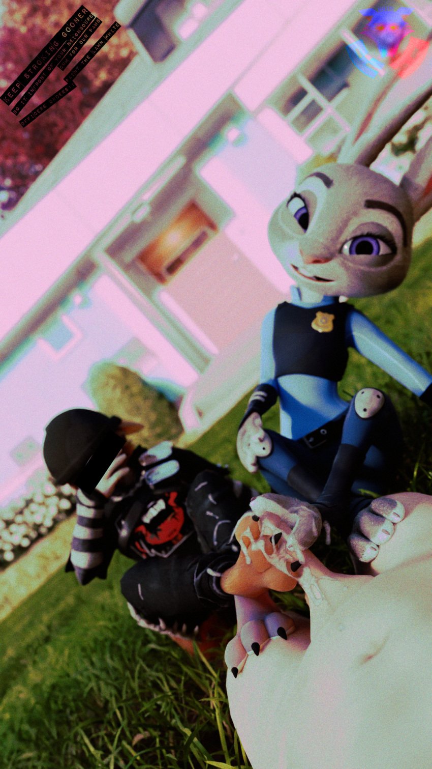 9:16 anthro blender_(artwork) blender_cycles claws clothed clothing digital_media_(artwork) disney domestic_cat epic_games feet felid feline felis female foot_fetish foot_focus foot_play footjob fortnite fortnite:_battle_royale fur genitals grey_body grey_fur hi_res judy_hopps lagomorph leporid mammal meow_skulls pawpads penis pink_nose rabbit rabbit_ears sex toe_claws zootopia