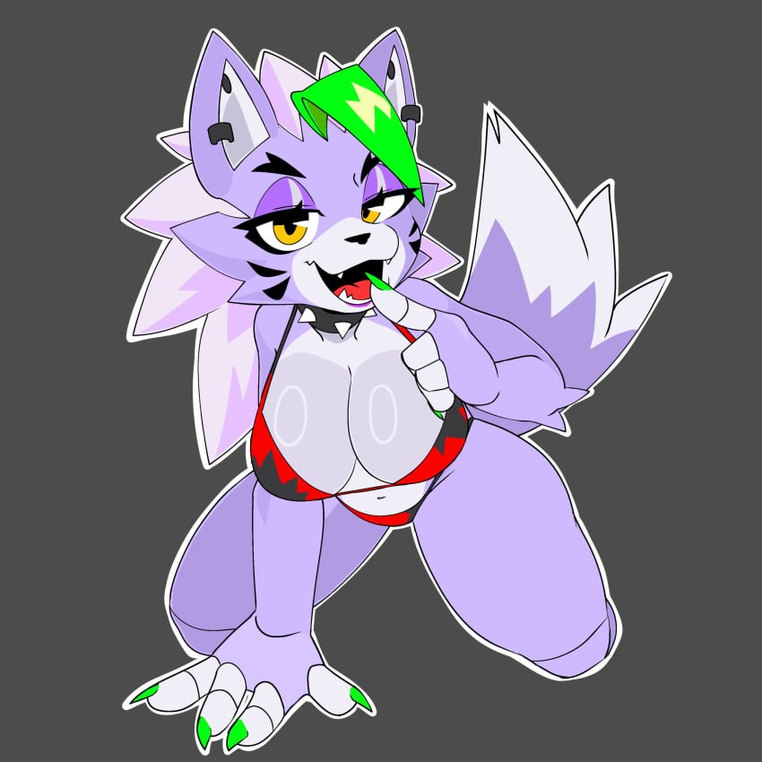 bikini breasts female five_nights_at_freddy's fnaf roxanne_wolf_(fnaf) ryuuuk1 solo