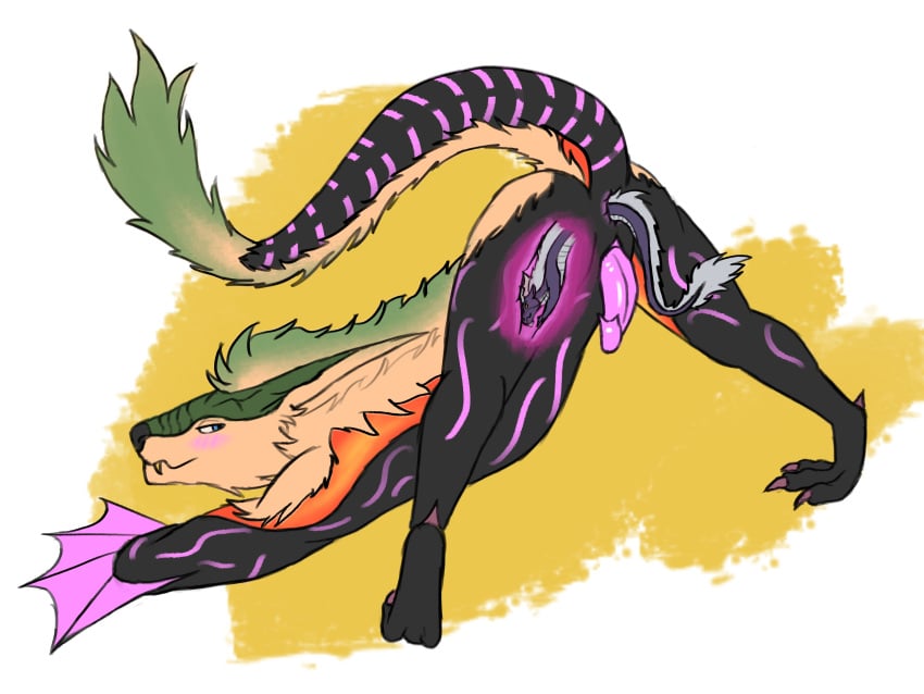 4:3 absurd_res anal anal_sex anal_vore anthro anthro_pred anus ark_survival_evolved ass ass_up blue_eyes blush challenge corrhan digital_media_(artwork) dragon duo erection feral feral_prey fur genitals hair hi_res horn inside internal jack-o&#039;_pose kustrin looking_at_viewer macro male male/male male_pred male_prey mammal managarmr micro mythological_creature mythological_scalie mythology nude partially_inside penetration penis pinup pose scalie sex simple_background size_difference smile soft_vore solo superplus tail teeth vore willing_pred willing_prey wings x-ray_view yellow_body yellow_fur