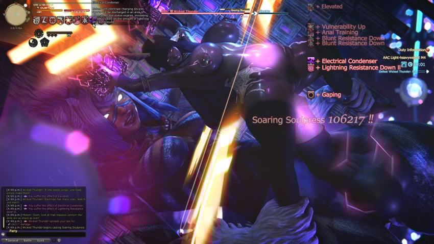 1girls 3d anal anal_sex au_ra big_breasts big_penis black_body black_skin bondage bound breasts breed captured carrying chat_box chat_log damage_numbers debuff defeated electricity english_text female femsub filling final_fantasy final_fantasy_xiv futanari game game_mechanics gameplay_mechanics gpose(ffxiv) grabbing helpless hud huge_cock intersex large_penis legs_held_open minettexiv monster monster_cock monster_girl monster_rape nude penis rape restrained restraints reverse_stand_and_carry_position reverse_suspended_congress sex sex_slave size_difference status_effect tagme tied toeless_legwear used_like_a_toy