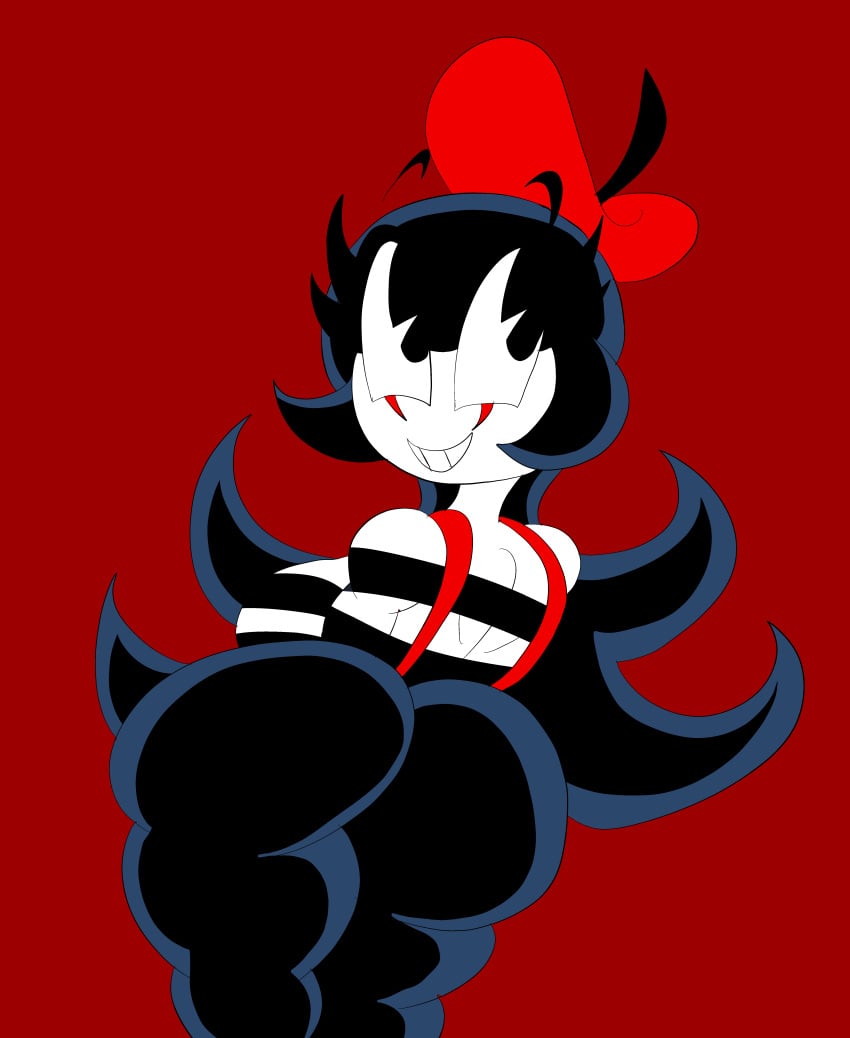 1girls alexcartoons2005 big_ass big_butt black_hair blastprocessing16 bubble_butt female kerry_the_mime_(alexcartoons2005) mime mime_girl original_character pac-man_eyes smile smiling solo thick_thighs white_skin