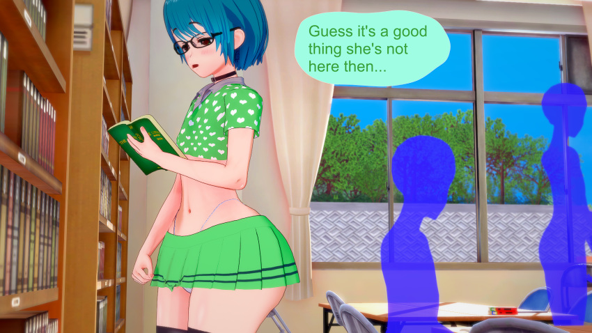 3d caption collar comic emotioncreator femboy gideonlover glasses green_eyes huge_ass huge_butt illusion_soft tattoo