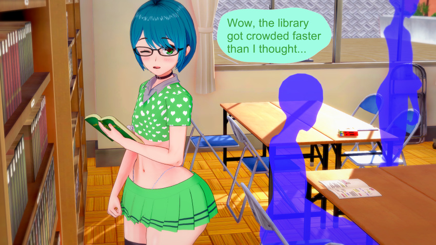 3d caption collar comic emotioncreator femboy gideonlover glasses green_eyes huge_ass huge_butt illusion_soft tattoo