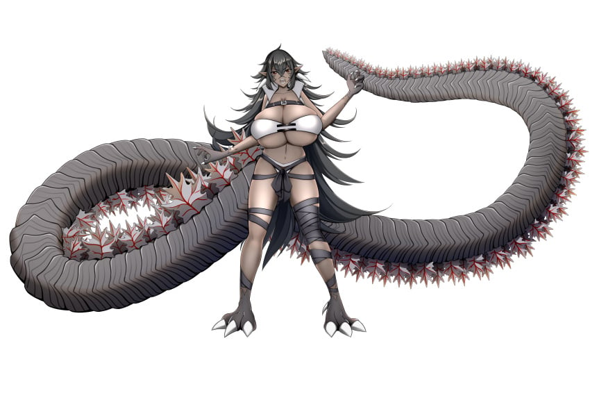 1girls 2021 big_breasts bikini black_hair bones_(studio) breasts claws cleavage female godzilla godzilla_(series) godzilla_singular_point godzilla_ultima huge_breasts kaiju kaiju_girl monster_girl orange_(studio) solo solo_female tagme tail toho underboob white_background yehyuen