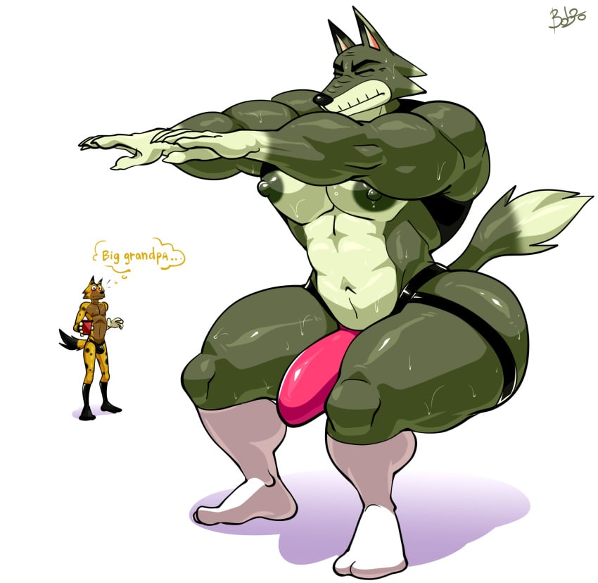 abs animal_crossing animal_humanoid anthro arms_out ass bara barazoku barefoot being_watched big_butt big_muscles big_nipples big_pecs big_penis bobthetanuki bodily_fluids bulge canid canid_humanoid canine canine_humanoid canis claws closed_eyes clothed clothing clothing_lift crouching dobie_(animal_crossing) duo erect_nipples erection exercise feet fur genitals grey_body grey_fur hi_res huge_butt humanoid jockstrap kyle_(animal_crossing) looking_at_another male male/male male_only mammal mammal_humanoid mature mature_anthro mature_male mostly_nude multicolored_body multicolored_fur multicolored_tail muscular muscular_anthro muscular_arms muscular_legs muscular_male muscular_thighs narrowed_eyes navel nintendo nipple_slip nipples old open_clothing open_shirt open_topwear pecs penis pink_jockstrap raised_arm shirt shirt_lift shirt_up signature simple_background solo_focus squats squatting_position sweat sweatdrop sweaty_arms sweaty_butt sweaty_chest sweaty_thighs text thick_thighs topwear underwear video_games white_background wolf wolf_humanoid