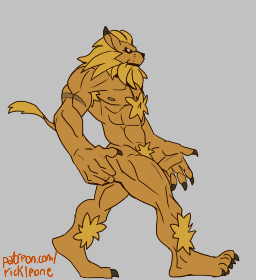 animated barazoku digimon digimon_(species) felid gif hi_res leomon lion loop male male_only mammal muscular muscular_male pantherine rickleone short_playtime solo solo_male walk_cycle