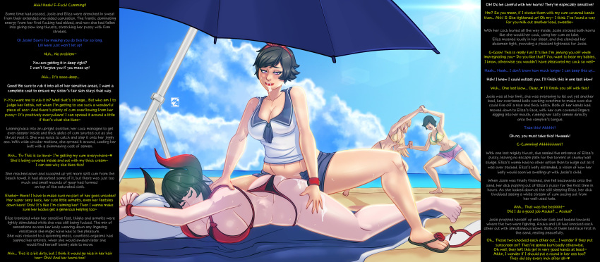 1futa 1girl1futa 3girls all_fours beach big_breasts big_penis bikini black_hair breasts caption clothed clothing cum cum_in_pussy cum_inside cum_on_ass deep_penetration detailed_background duo_focus eliza_(tekken) emilie_de_rochefort erelzen eyes_closed filipina filipino_futanari futa_on_female futa_with_female futanari futanari_penetrating half-closed_eyes heavy_breathing horn horns hot_dogging human humanoid interspecies josie_rizal kazama_asuka lying mesiasart namco open_clothes open_mouth open_pants pale-skinned_female pale_skin panties_aside penis prone_bone sandals sex sleep_molestation sleeping sweat sweaty tekken tekken_7 text vampire