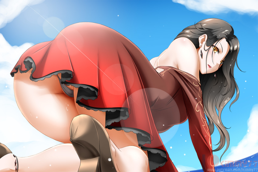 1girls all_fours ass big_ass cinder_fall female female_only kimmy77 panties rwby solo