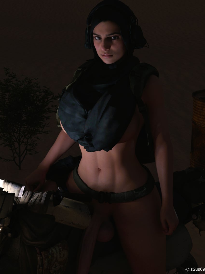 1futa 3d athletic_futanari big_penis breasts call_of_duty dickgirl farah_karim futa_only futanari huge_cock potatus_(issus69) solo