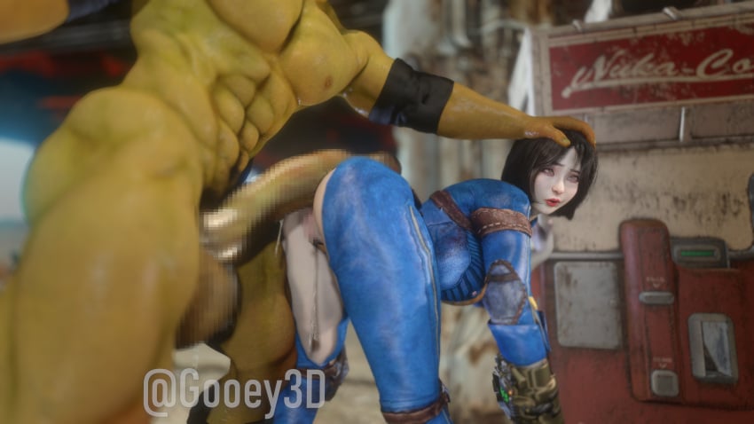 1girls 3d abs big_breasts big_penis black_hair breasts busty censored censored_penis curvaceous curvy curvy_body curvy_female curvy_figure eyes_rolling_back fallout female ghoul_(fallout) gooey3d huge_breasts huge_cock large_breasts penis post-human rolling_eyes vault_girl voluptuous