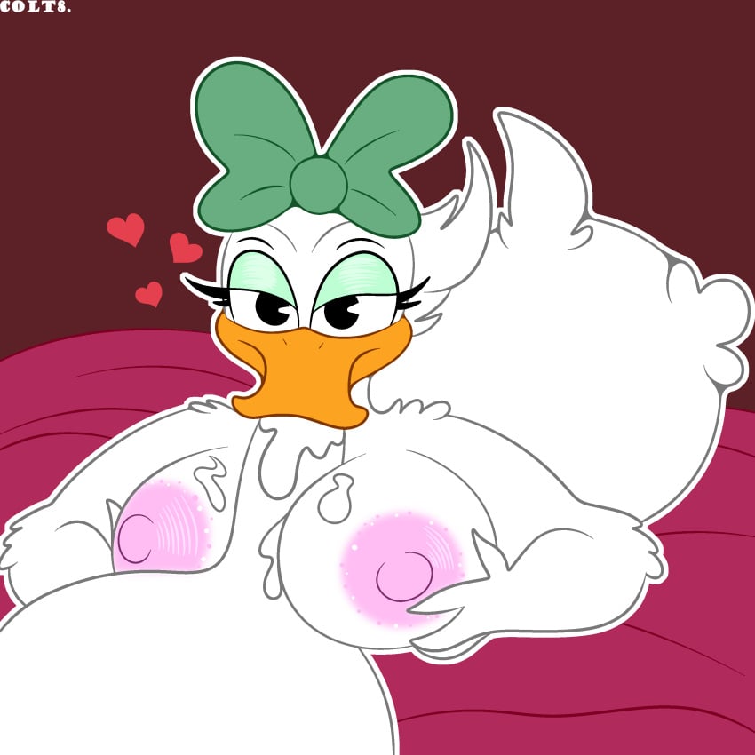 absurd_res anatid anseriform anthro ass avian avian_butt beak beak_fetish beak_play beak_sex beakjob big_butt bird bodily_fluids breast_play breasts colty8 cum cum_in_mouth cum_inside cum_on_breasts daisy_duck disney donald_duck duck duo fellatio female genital_fluids green_hair_bow hair_bow_only hand_on_breast hi_res looking_at_viewer male male/female mickey_mouse_works nipples non-mammal_breasts non-mammal_nipples oral penile pov_blowjob pov_titfuck sex titfuck-blowjob titjob