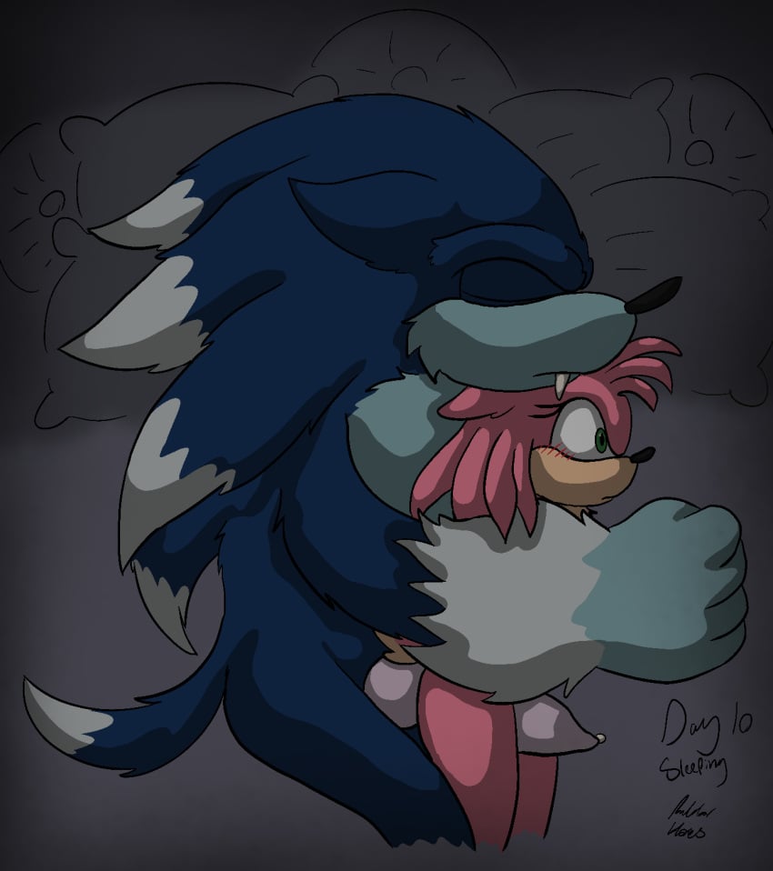 amy_rose animal_genitalia anthro canine_genitalia cuddling duo eulipotyphlan female genitals hedgehog hi_res male male/female mammal rubberh0es_(artist) sega sex sleep_sex sleeping sonic_(series) sonic_the_hedgehog sonic_the_hedgehog_(series) surprised_expression trapped werecreature wereeulipotyphlan werehog