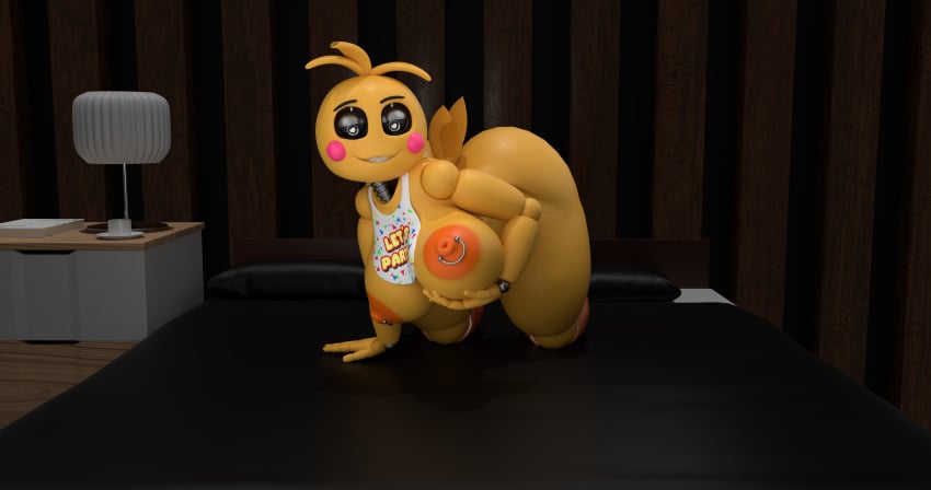 animatronic animatronic_female chica_(fnaf) female five_nights_at_freddy's toy_chica_(fnaf) yellow_body