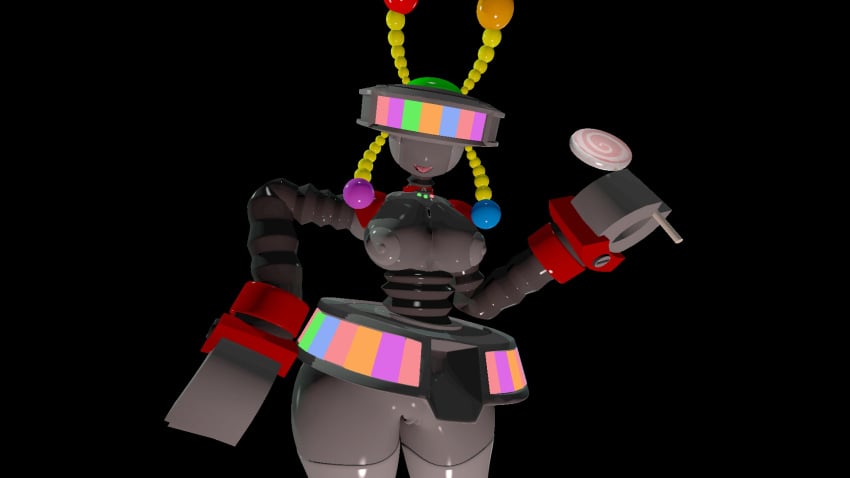 1girls 3d breasts candy_cadet female female_only five_nights_at_freddy's freddy_fazbear's_pizzeria_simulator lollipop looking_at_viewer nipples nude robot robot_girl shiny solo source_filmmaker ultimate_custom_night yaboiscout