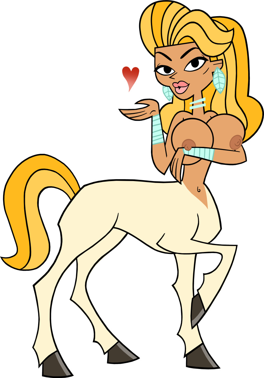 1girls big_breasts blowing_kiss breasts centaur centauress elinor_the_witch ellissummer female female_only hornyhobbit kelly_(tdi) kelly_(tdi) mother-of-trolls nipples solo straight_hair the_ridonculous_race total_drama_island