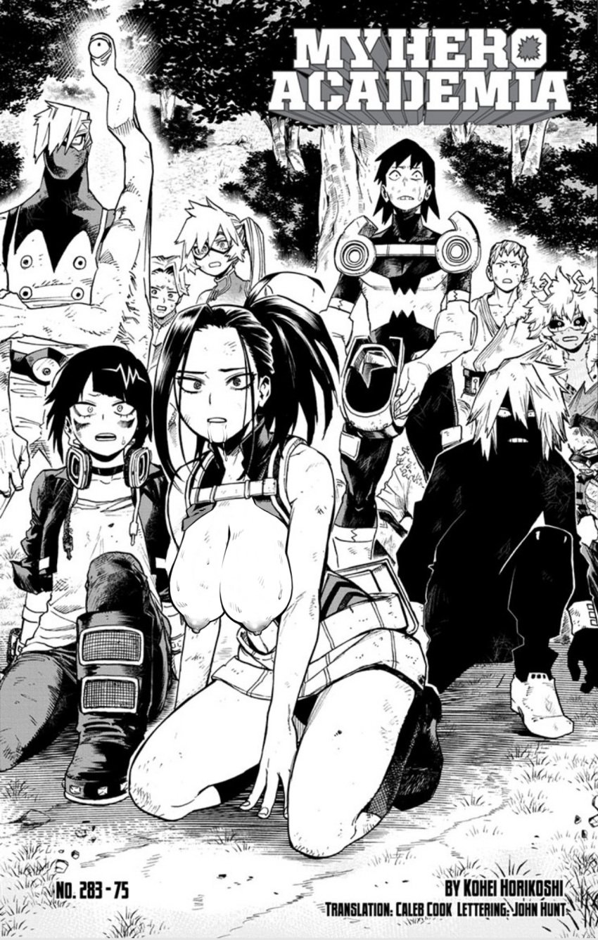 4girls 6boys aoyama_yuuga ashido_mina boots breasts breasts_out canonical_scene defeated edit eijirou_kirishima exposed_breasts hanta_sero hero_outfit_(mha) high_heel_boots horikoshi_kouhei itsuka_kendou jirou_kyouka kendou_itsuka kirishima_eijirou kneeling kohei_horikoshi kuroiro_shihai kyoka_jiro large_breasts manga mashirao_ojiro mezo_shoji mezou_shouji mina_ashido momo_yaoyorozu monochrome multiple_boys multiple_girls my_hero_academia nipples nude_filter official_art ojiro_mashirao public_exposure public_indecency schoolgirl screenshot_edit sero_hanta shihai_kuroiro shocked shouji_mezou teen teenage teenager thighs yaoyorozu_momo young yuga_aoyama