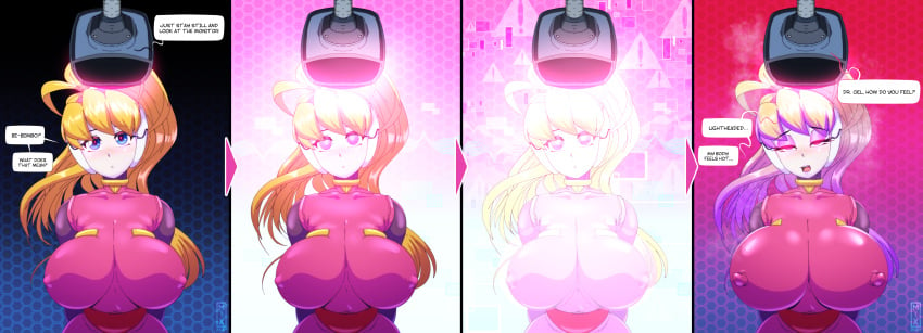 1girls alternate_breast_size artist_request big_breasts bimbo bimbofication brainwashing breast_expansion breasts ciel_(mega_man) covered_nipples english_text erect_nipples expansion female female_only front_view growth huge_breasts human human_only humanoid hypnosis large_breasts llmixll mega_man mega_man_zero mind_control nipple_bulge personality_change seductive seductive_eyes seductive_look solo solo_female text transformation voluptuous