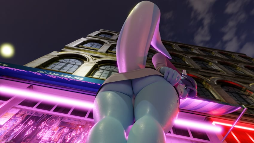 16:9 3d absurd_res anthro anus ass bottomless clothed clothing dragon female hi_res looking_at_viewer outside public skipsy skipsy_dragon_(character) solo widescreen