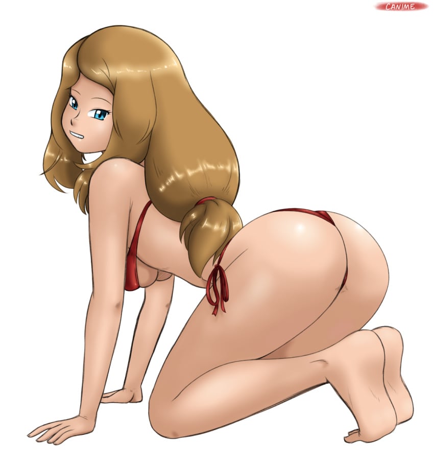 1girls all_fours ass big_ass breasts canime female female_only huge_ass human human_only nintendo pokemon pokemon_xy serena_(pokemon) serena_(pokemon_games) solo_female tagme white_background