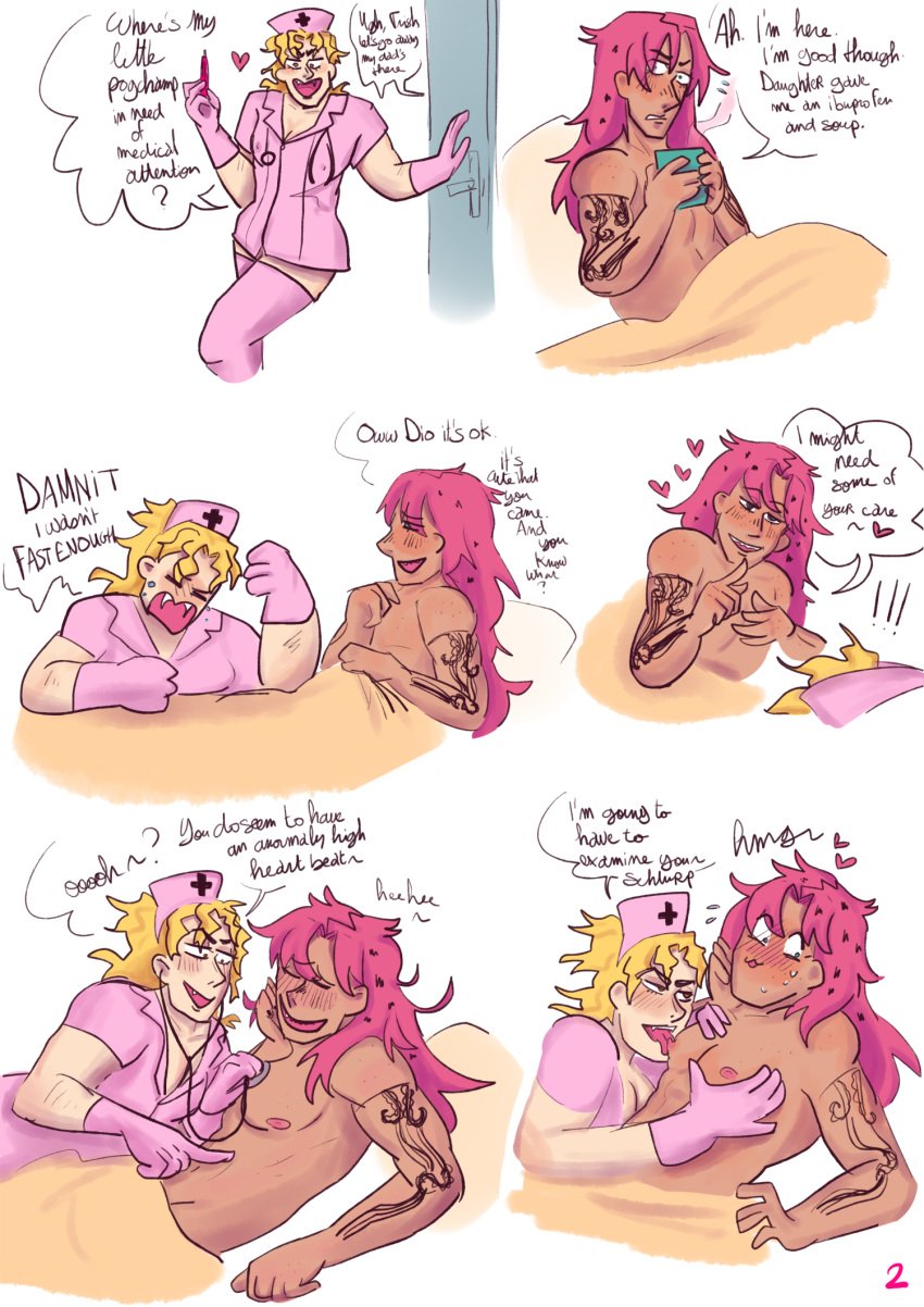 2boys diavolo dio_brando gay jojo's_bizarre_adventure male male/male male_nipples male_only stardust_crusaders succikkodraws sucking_male_nipple vento_aureo yaoi