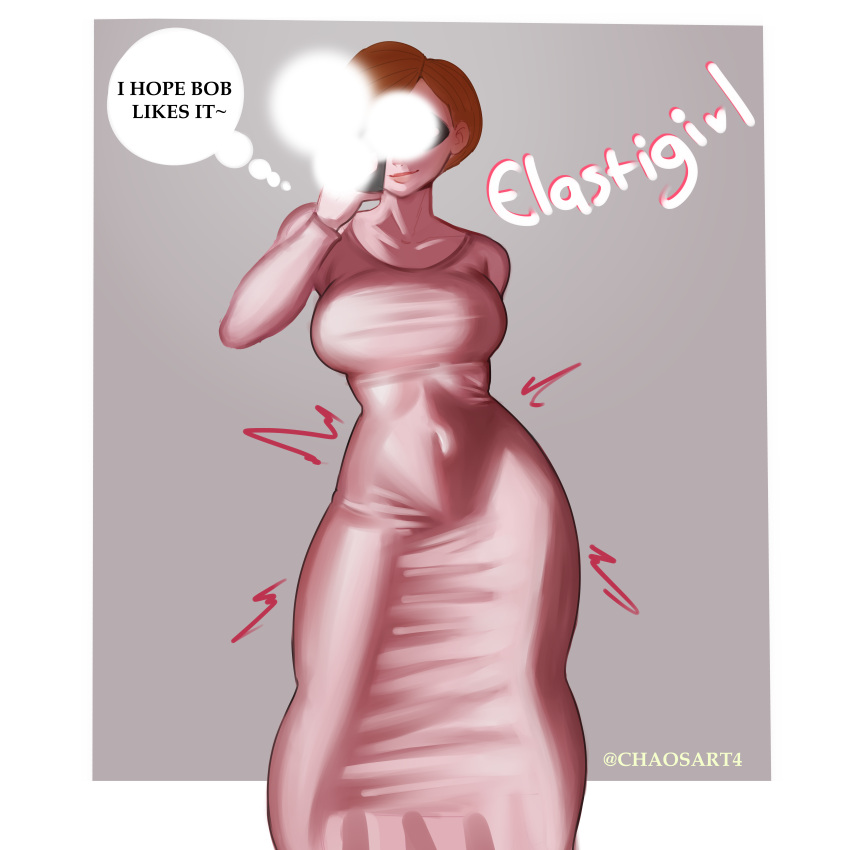 big_ass big_breasts chaosart4 dress elastigirl gray_background helen_parr hips the_incredibles thighs white_background