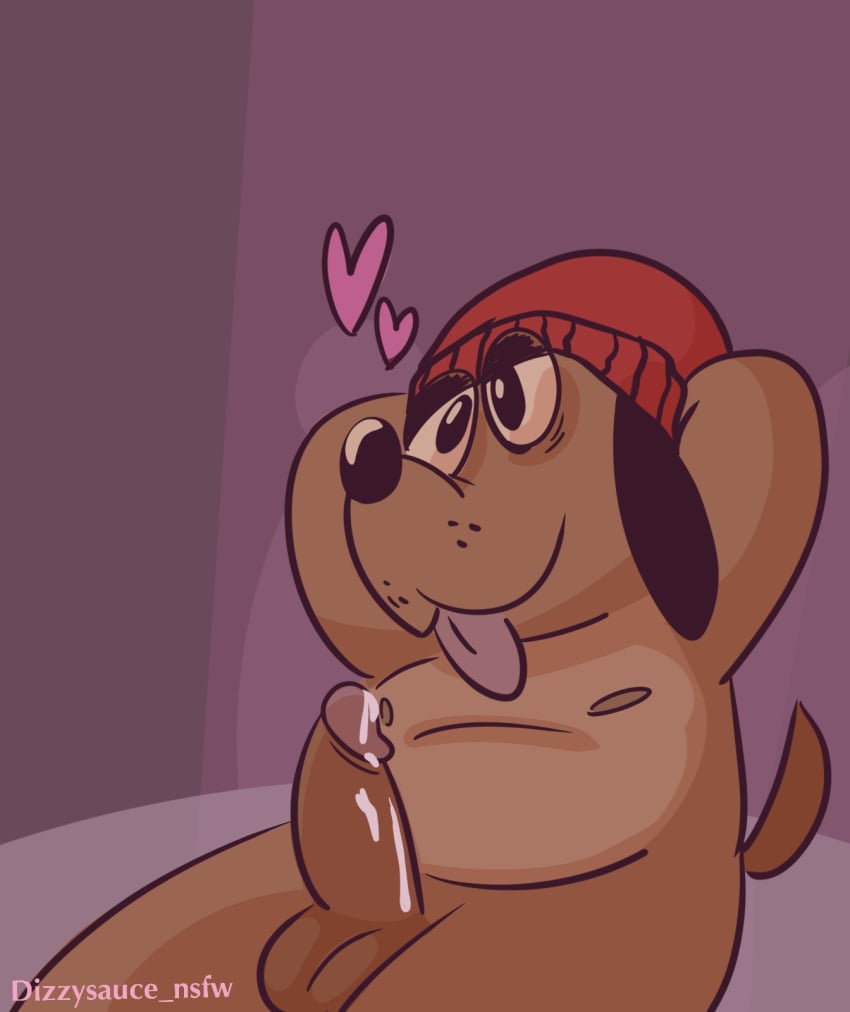 anthro balls beanie bodily_fluids canid canine canis clothing cum dizzysauce_nsfw domestic_dog ejaculation genital_fluids genitals hat headgear headwear hi_res male male_only mammal nipples penis relaxing solo