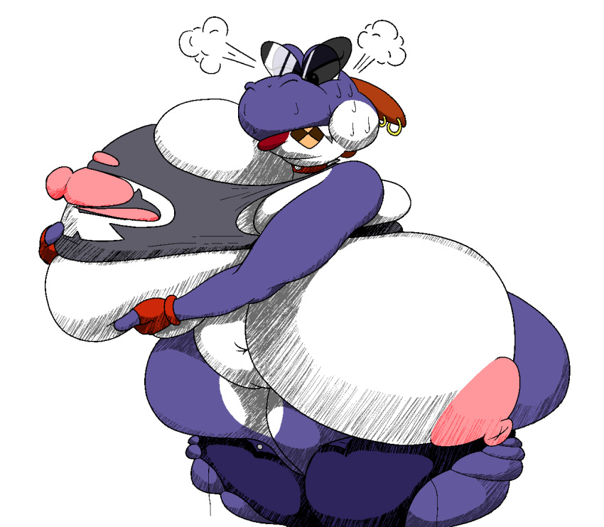 angry ass boshi breasts cookie fat herroverdober hyper jeans lips mario_(series) nintendo nipples obese rule_63 shades shading shirt super_mario_rpg tearing thick_thighs wardrobe_malfunction yoshi