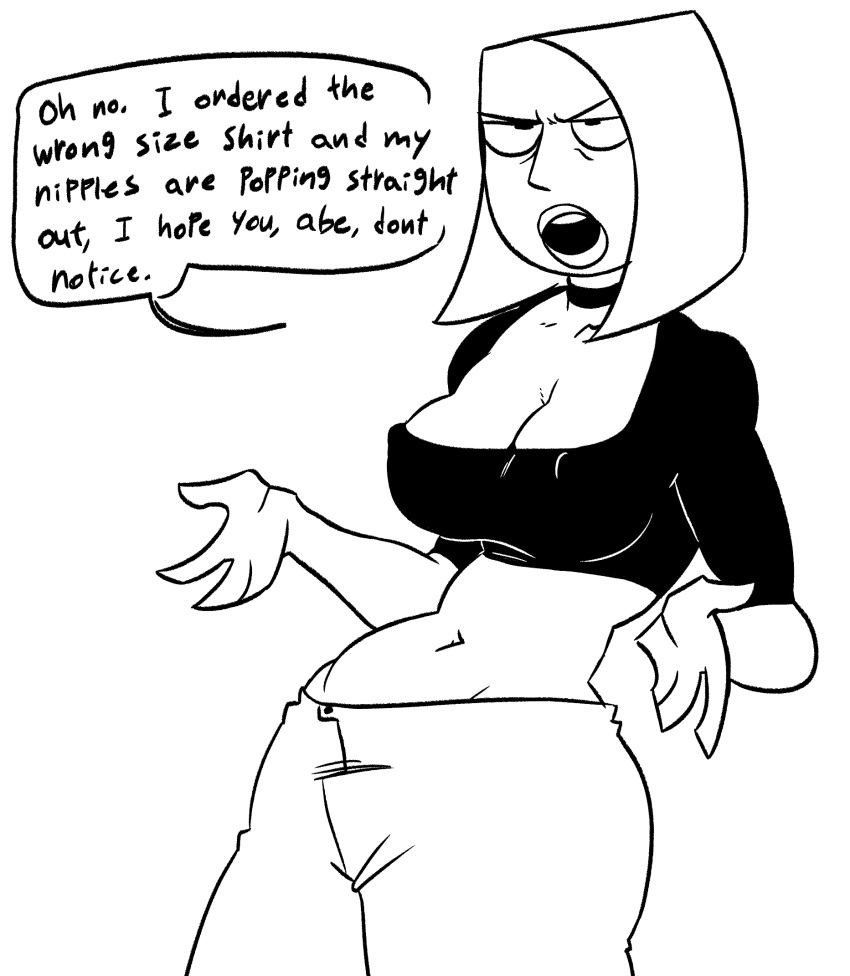 clone_high clothed clothing dialogue english_text fully_clothed fully_dressed joan_of_arc_(clone_high) nipples nipples_visible_through_clothing no_bra smogslog tight_clothes tight_clothing