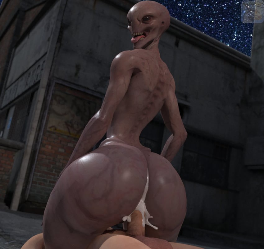 alien angry cum cum_in_ass cum_inside cumming dick ejaculation erection fat_ass gay human interspecies looking_back looking_pleasured male male/male male_only on_top public r-a-s-p_(artist) sectoid sissy submissive_male thick_ass thick_thighs tongue tongue_out