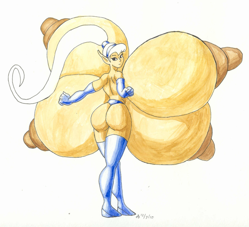 alien archangeldreadnought boots breasts breasts breasts headband hyper_breasts hyper_nipples multi_breast nipples orange_skin tights white_hair