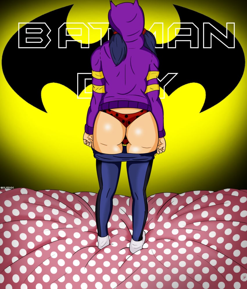 ass batgirl_(cosplay) cosplay dc kjonn marinette_cheng marinette_dupain-cheng miraculous_ladybug tagme thong