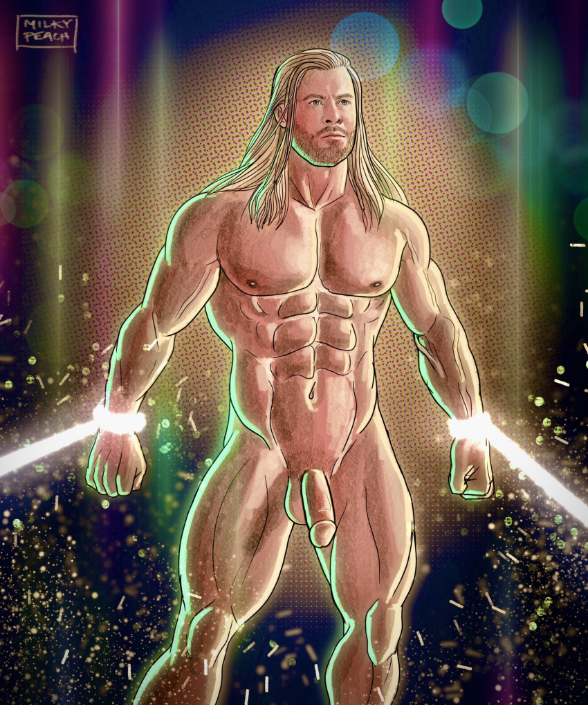 1boy abs actor asgardian balls ballsack beard beefy blonde_hair blue_eyes bound chris_hemsworth circumcised circumcision_scar facial_hair flaccid_penis human human_only in_character light-skinned_male light_skin long_hair_male male male_nipples male_only male_pubic_hair marvel marvel_cinematic_universe milkypeach232 muscular muscular_male nude_male pecs penis scrotum smooth_skinned_male solo solo_male testicles thor:_love_and_thunder thor_(marvel) thor_(series) tied_up you_flicked_too_hard_dammit