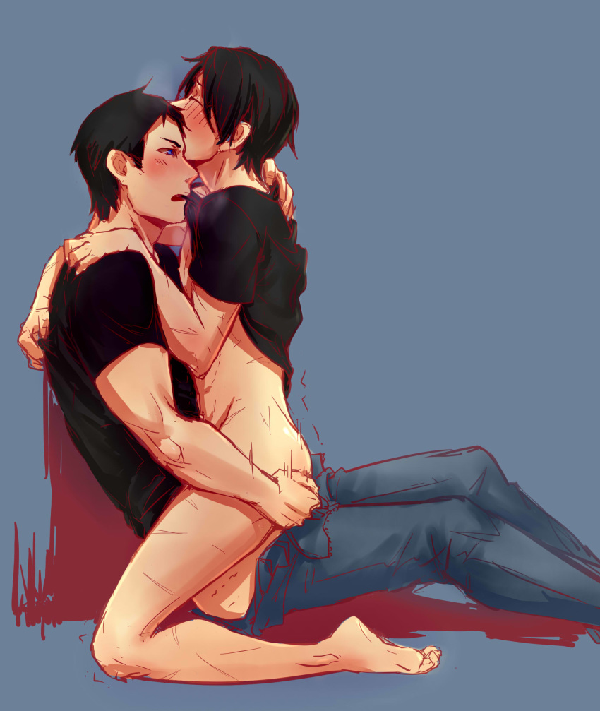 2boys black_hair conner_kent dc dc_comics gay kon-el male male/male male_only red_robin sex superboy superboy_(conner_kent) tim_drake timkon uncensored yaoi