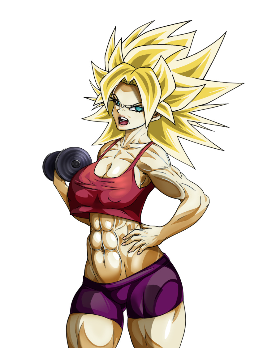 1girls 2020 :o abs alpha_channel aqua_eyes blonde_hair booty_shorts caulifla clothed clothes clothing crop_top dragon_ball dragon_ball_super dumbbell female female_focus female_only fitness for_sticker_use hand_on_hip hips long_hair looking_at_viewer muscles muscular muscular_female no_background nuggetmcfly open_mouth pink_shirt png purple_shorts saiyan serious shiny shiny_breasts shiny_clothes shiny_hair shiny_skin solo solo_female solo_focus spiky_hair sports_bra sticker_template super_saiyan thick thick_legs thick_thighs thighs transparent_background transparent_png weightlifting weights white_skin working_out workout workout_clothes workout_clothing