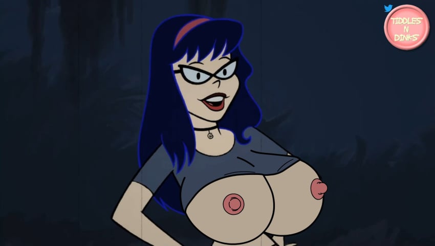 aqua_teen_hunger_force breasts_out choker edit erect_nipples gigantic_breasts glasses goth nipples scooby-doo tabitha_(athf) tabitha_jinkies tiddlesndinks