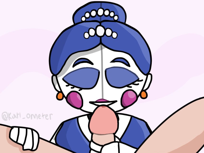 2d 2d_(artwork) animatronic ballerina ballora ballora_(fnafsl) earrings fellatio five_nights_at_freddy's five_nights_at_freddy's:_sister_location fnaf karlometer male_pov point_of_view pov robot scottgames sister_location straight