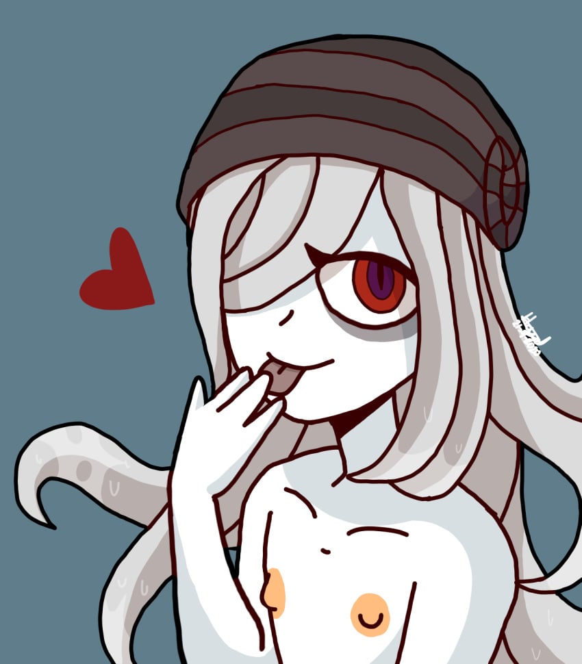 1other ambiguous_gender ammonite flat_chest funamusea heart red_eyes sheep_(wadanohara) shell tentacle wadanohara_and_the_great_blue_sea white_skin