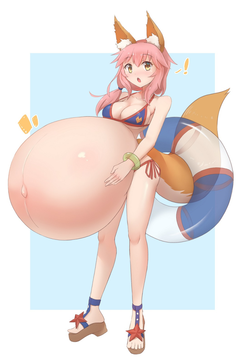 1111122 1girls big_breasts breasts cleavage dadouko fate/grand_order fate_(series) female female_only huge_belly hyper_belly hyper_pregnancy large_breasts pregnant ready_to_pop solo tamamo_no_mae_(fate)